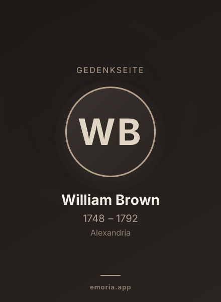 Gedenkportrait von William Brown