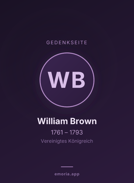 Gedenkportrait von William Brown