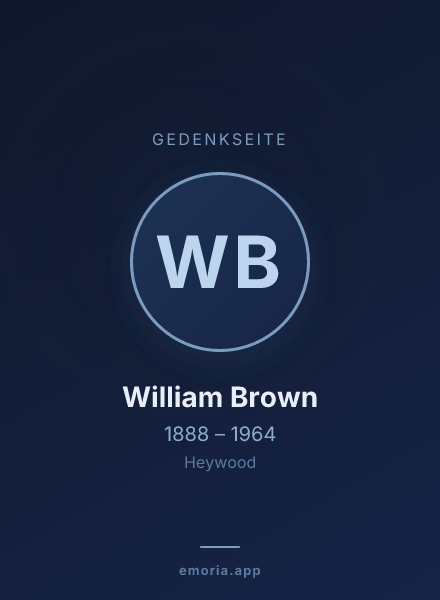 Gedenkportrait von William Brown