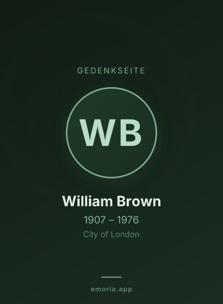 Gedenkportrait von William Brown