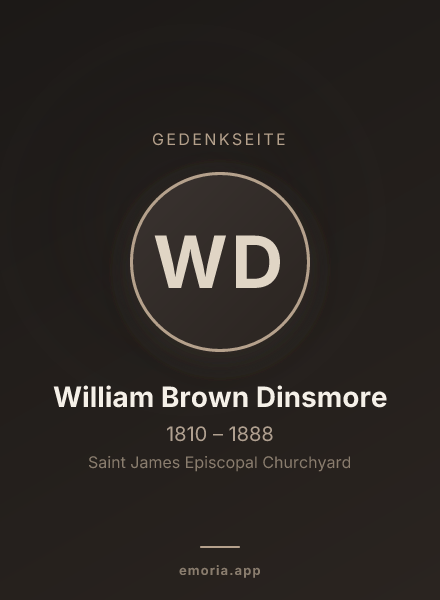 Gedenkportrait von William Brown Dinsmore