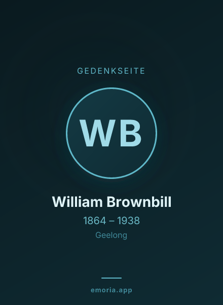Gedenkportrait von William Brownbill