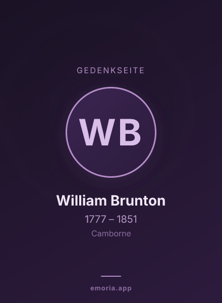 Gedenkportrait von William Brunton