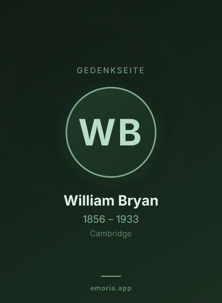 Gedenkportrait von William Bryan