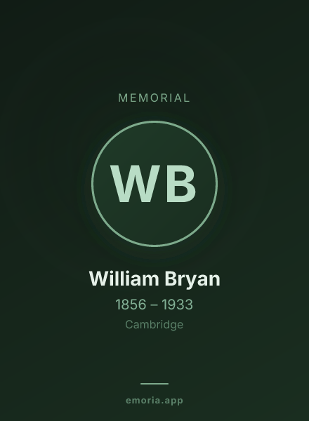Memorial portrait of William Bryan