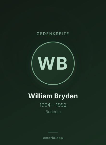 Gedenkportrait von William Bryden