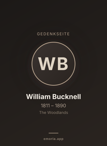 Gedenkportrait von William Bucknell