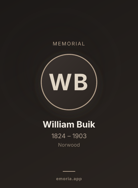 Memorial portrait of William Buik