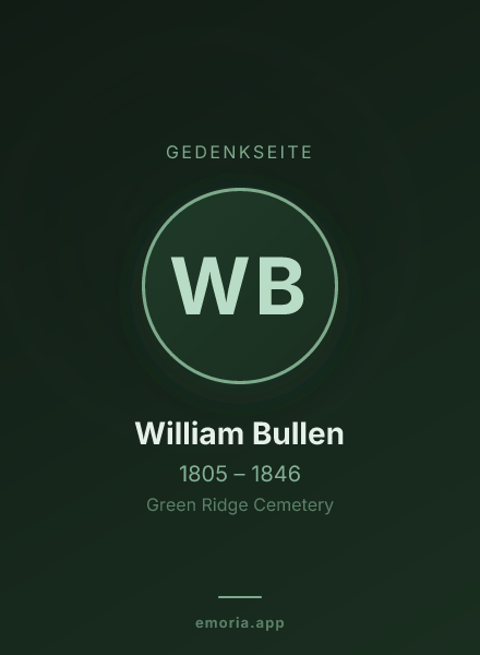 Gedenkportrait von William Bullen