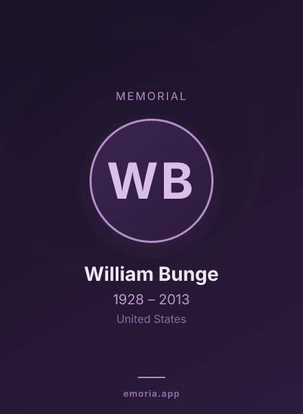 Memorial portrait of William Bunge