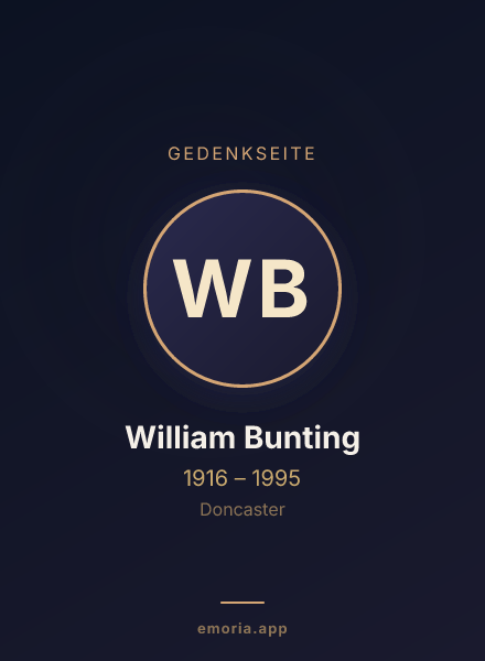 Gedenkportrait von William Bunting