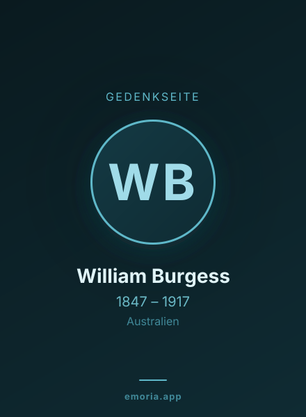 Gedenkportrait von William Burgess
