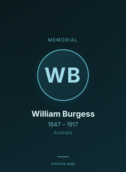 Memorial portrait of William Burgess
