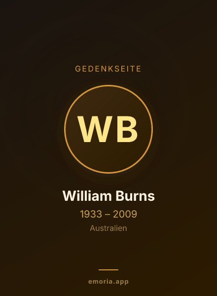 Gedenkportrait von William Burns
