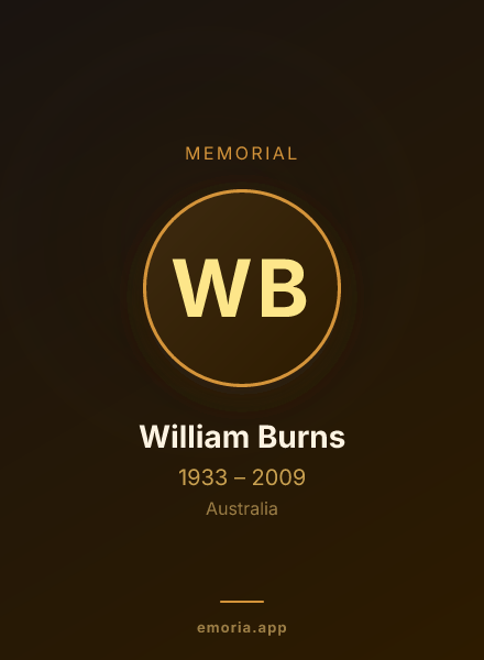 Memorial portrait of William Burns