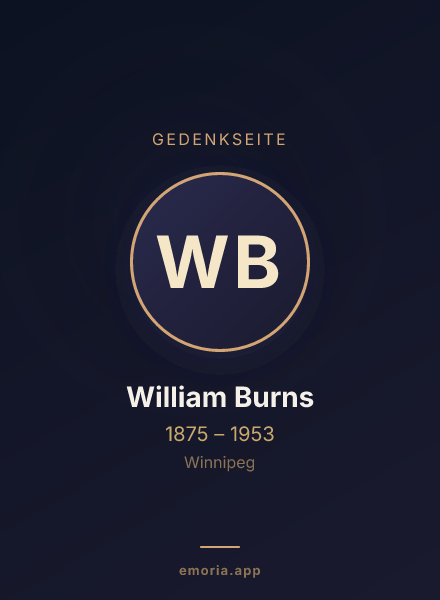 Gedenkportrait von William Burns