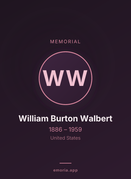 Memorial portrait of William Burton Walbert