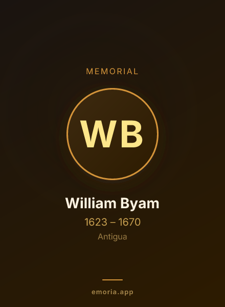 Memorial portrait of William Byam