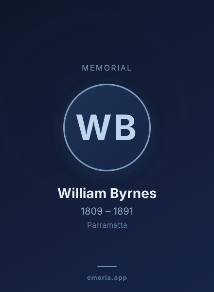 Memorial portrait of William Byrnes