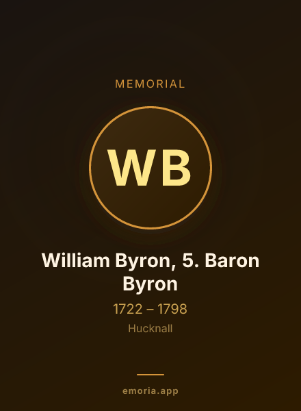 Memorial portrait of William Byron, 5. Baron Byron