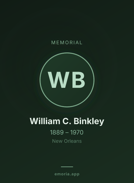 Memorial portrait of William C. Binkley