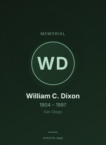 Memorial portrait of William C. Dixon