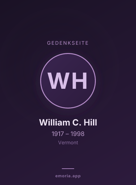 Gedenkportrait von William C. Hill