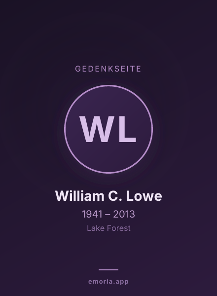 Gedenkportrait von William C. Lowe