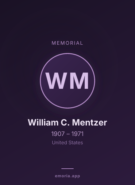 Memorial portrait of William C. Mentzer