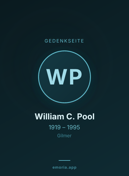 Gedenkportrait von William C. Pool