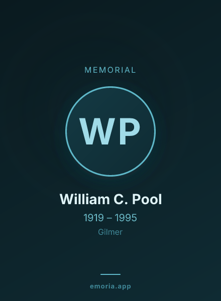 Memorial portrait of William C. Pool