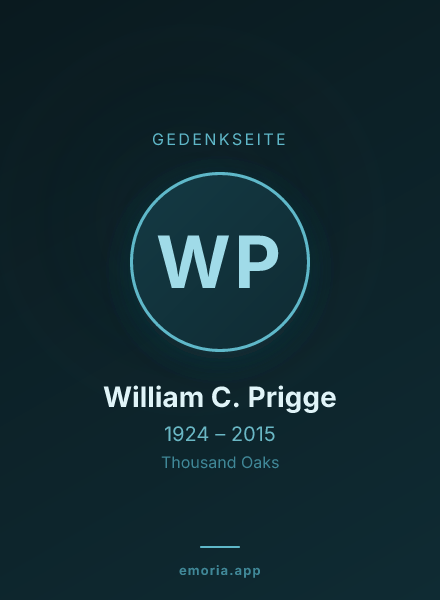 Gedenkportrait von William C. Prigge