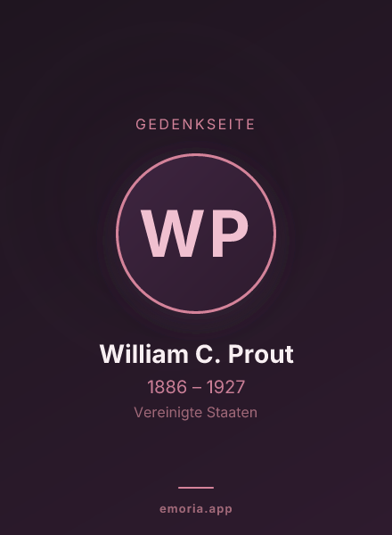 Gedenkportrait von William C. Prout