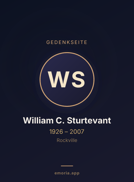 Gedenkportrait von William C. Sturtevant