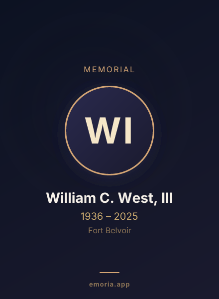 Memorial portrait of William C. West, III