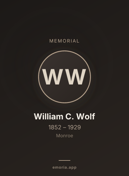Memorial portrait of William C. Wolf