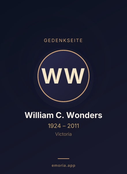 Gedenkportrait von William C. Wonders