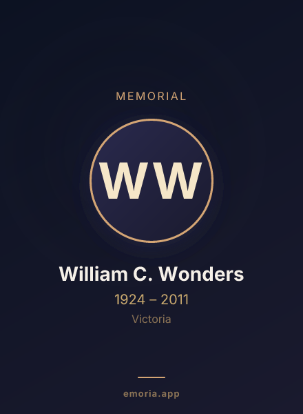 Memorial portrait of William C. Wonders
