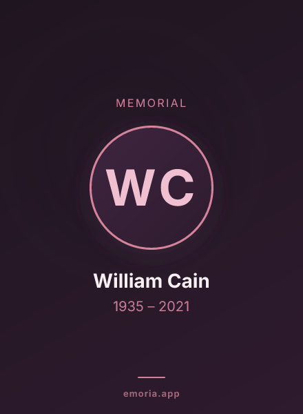 Memorial portrait of William Cain