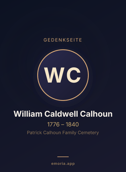 Gedenkportrait von William Caldwell Calhoun