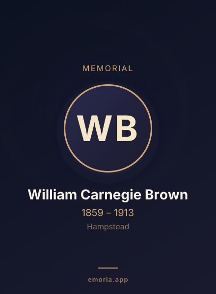 Memorial portrait of William Carnegie Brown