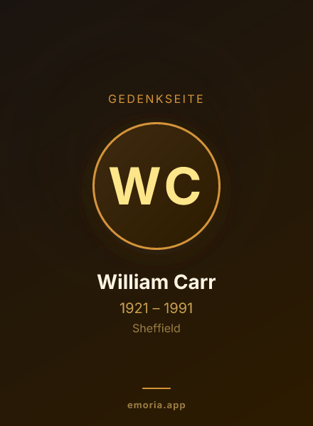 Gedenkportrait von William Carr