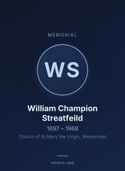 Memorial portrait of William Champion Streatfeild
