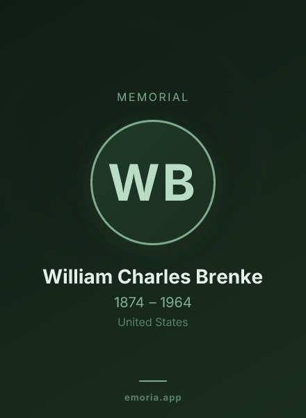 Memorial portrait of William Charles Brenke