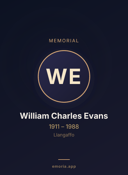 Memorial portrait of William Charles Evans