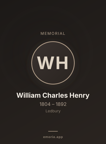 Memorial portrait of William Charles Henry