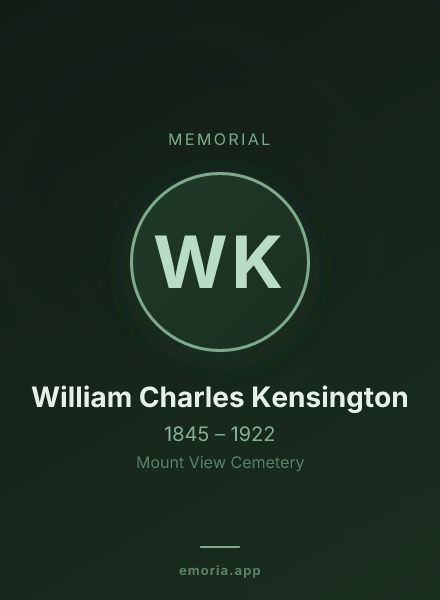 Memorial portrait of William Charles Kensington