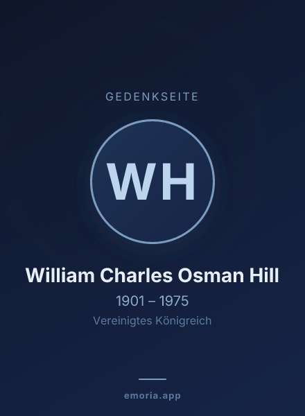 Gedenkportrait von William Charles Osman Hill