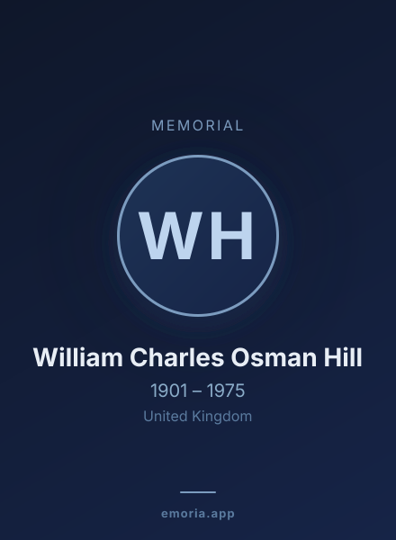 Memorial portrait of William Charles Osman Hill