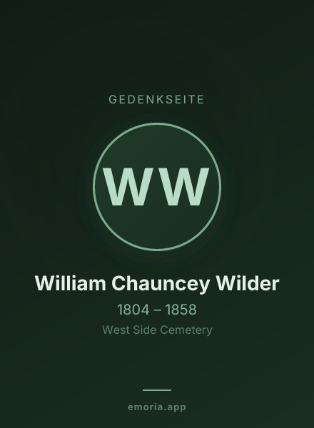 Gedenkportrait von William Chauncey Wilder
